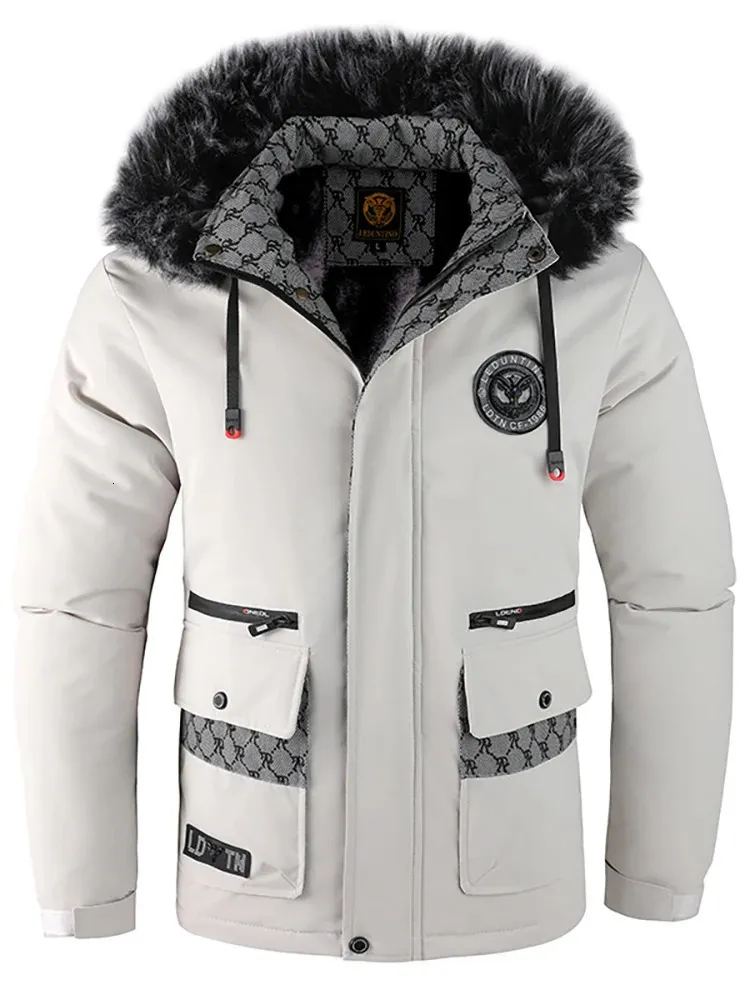 Мужские куртки 2023, зимние стеганые утолщенные модные трендовые хлопковые куртки с капюшоном, уличная ветрозащитная однотонная простая 231212