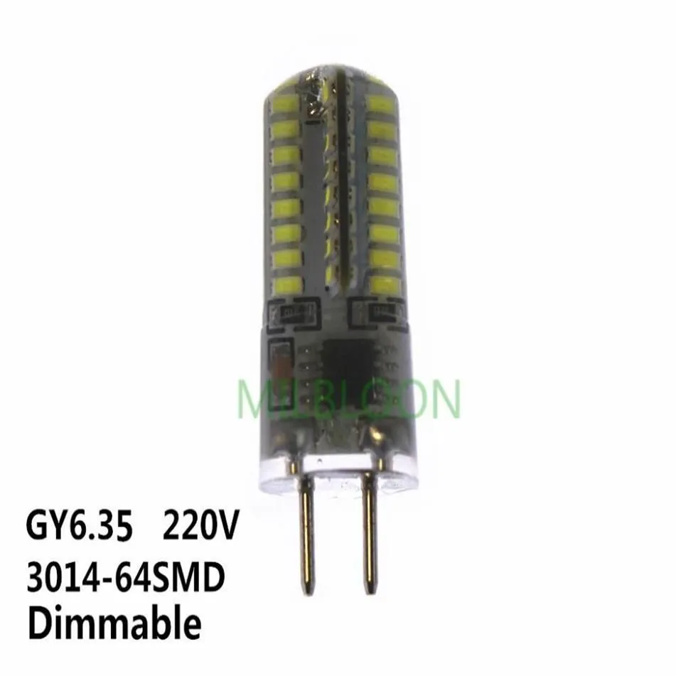 المصابيح 2pcs قابلة ل dimmable LED GY6 35 220V السيليكون لمبة الذرة G6 35 تعتيم الكريستال الضوء الثريا 2655