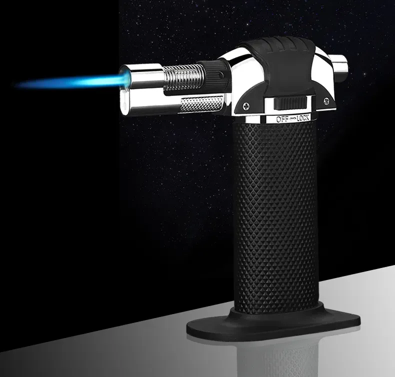 New Arrival Outdoor Torch Turbo Cigar Lighter Spray Gun  Butane Lighter For Kitchen 1300 C Fire Windproof Lighter No Gas