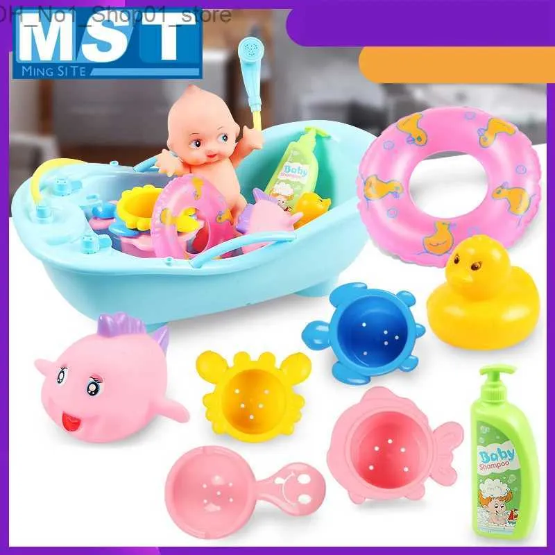 Bad Spielzeug Baby Badezeit Puppe Bad Set Kinder Dusche Wasser Badewanne Badewanne Spiele Interaktive Pretend Spielen Spielzeug Pädagogisches Bestes Geschenk für Kinder Q231212