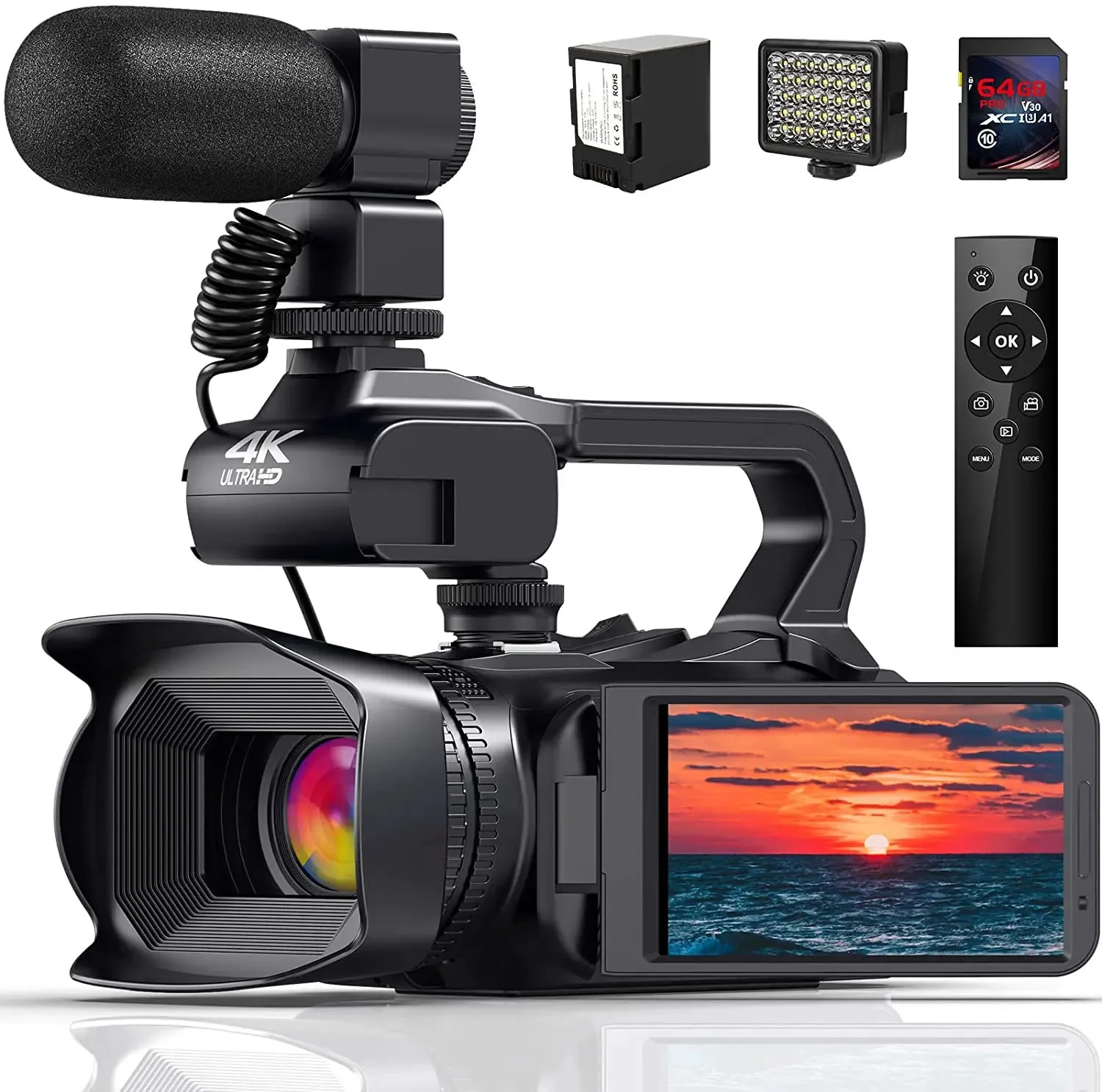 Caméras vidéo d'action sportive Full HD 60FPS 4K Caméra 18X Zoom numérique Mise au point automatique WiFi pour YouTube TIKTOK Caméscope de diffusion en direct 231212