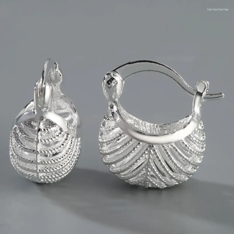 Boucles d'oreilles créoles couleur argent, ovales en métal ajouré pour femmes et filles, Type de bateau vintage, breloque, cadeaux, accessoires 2023