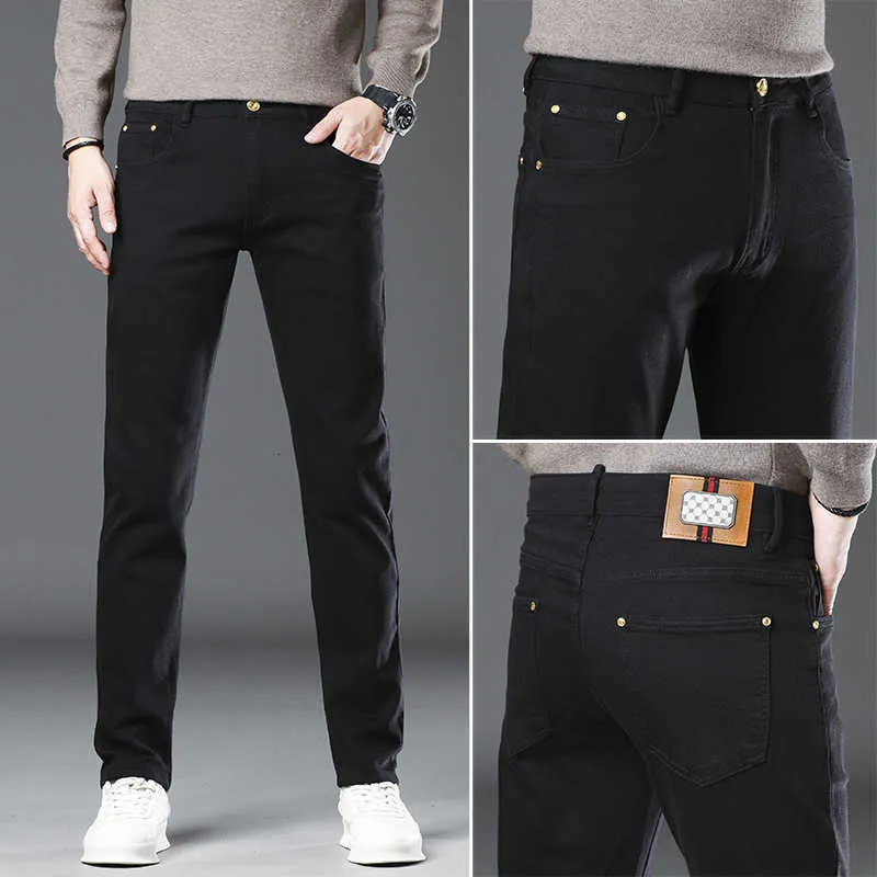 Mens Jeans Designer Luxury Thick Autumn And Winter L New Mens European  Fashion Brand Jeans Black Straight Leg Pants 96B5 From 33,5 €