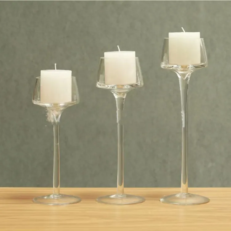 Tealight Candle Holders Tall High Elegant Clear Glass Tealight Holder For Table Votive Long STEM Tealight Elegant Dining Party Home Decoration Gifts