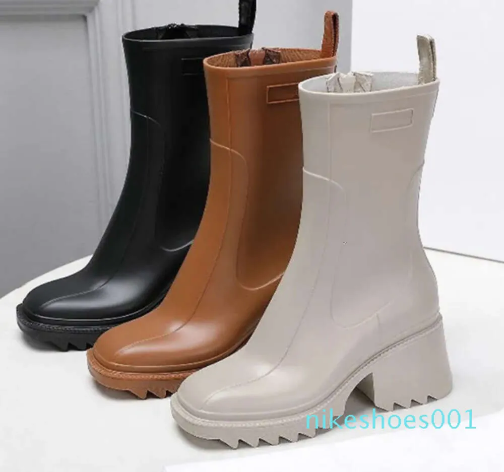 Luxurys designers Women Rain Boots Style Welly Rubber Water Rains Shoes Ankel Boot Boots 452