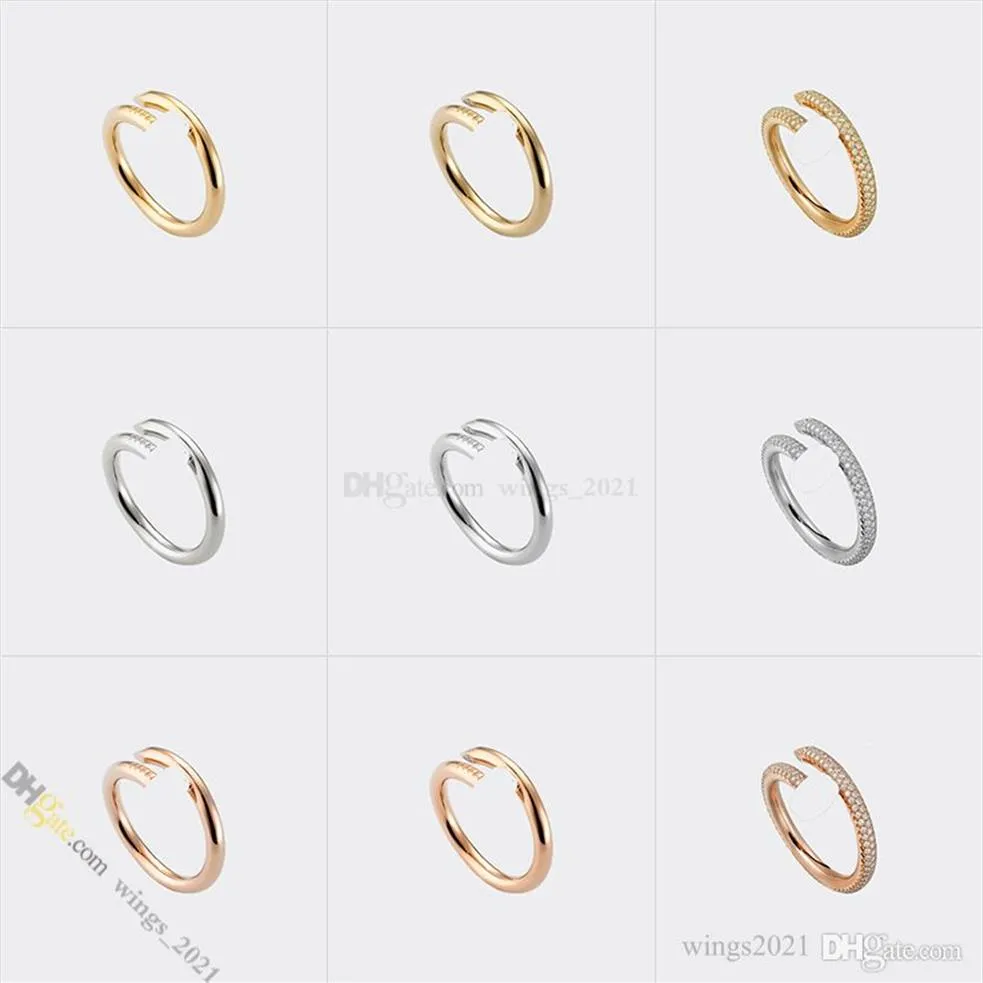 nail ring jewelry designer for women designer ring diamond ring Titanium Steel Gold-Plated Never Fading Non-Allergic Gold Silver 334c
