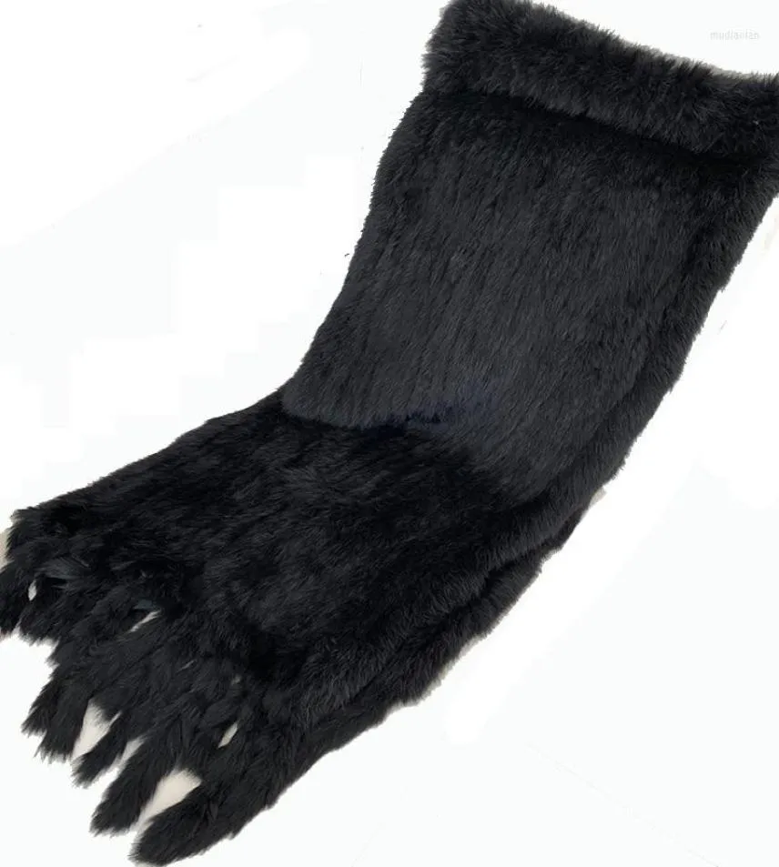 Halsdukar s poncho för kvinnor äkta riktig stickad päls med tofsar lady pashmina wraps höst vinter sjal8252688