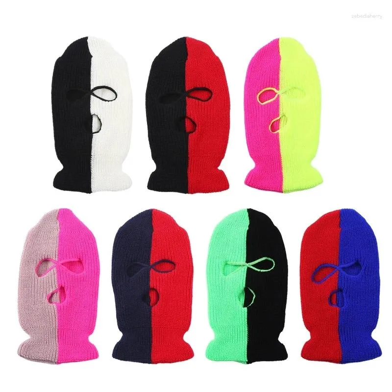 Berets Outdoor Winter Neck Guard Hat 3-hole Knit Anti-terrorist Cool For Head Mask Ther