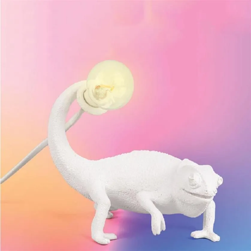 Table Lamps Nordic Designer Lizard Bedside Lamp Modern Cute LED Resin Animal Chameleon Bed Living Room Home Deco Light FixtureTabl255q