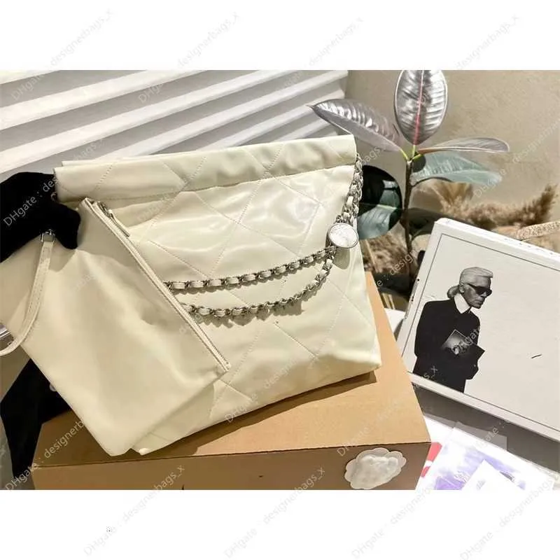 Garbage Hardware Top Silver Luxury Leather Design Bag Women Gold Classic Coin Cowhide Outdoor Shopping Large Capacity