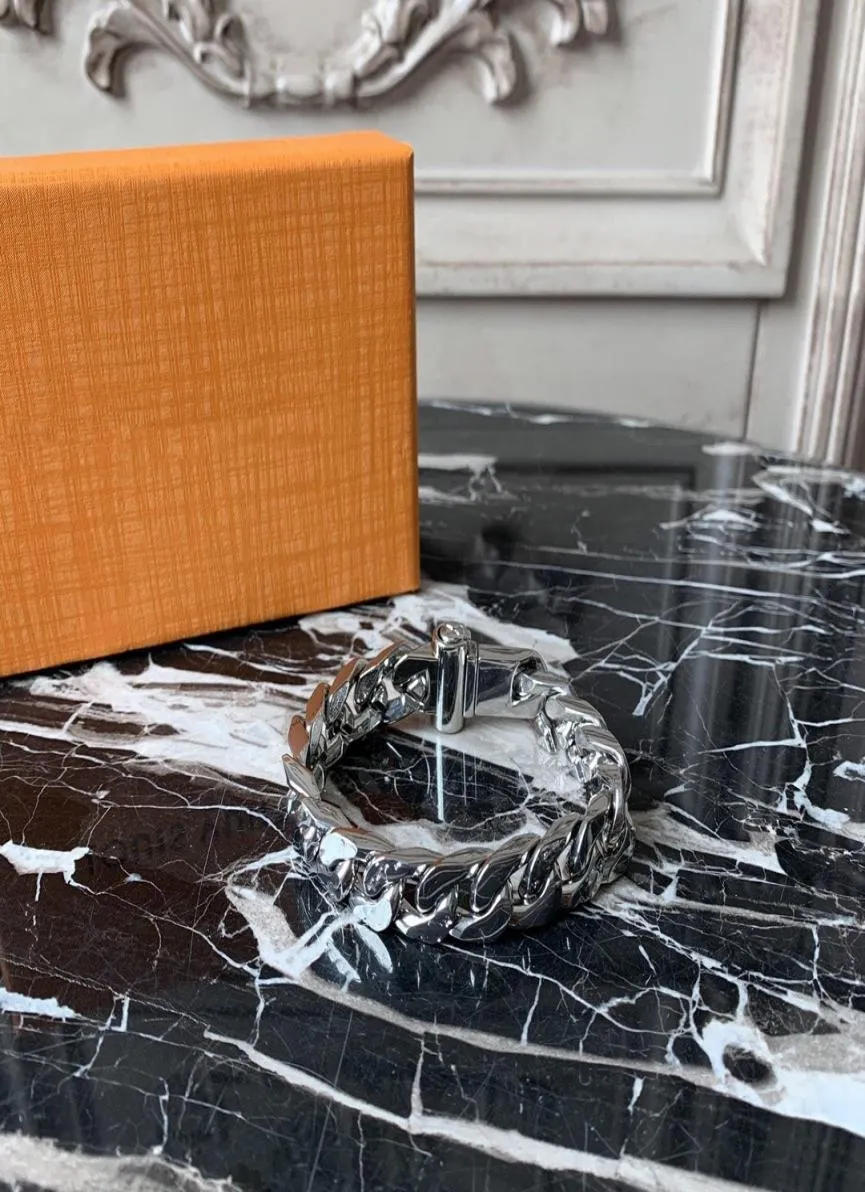 Bracelet de diamant de mode nouvelle arrivée unisexe en acier titane 316L graver un bracelet coloré plaqué or 18 carats bracelets à chaîne épaisse6527589