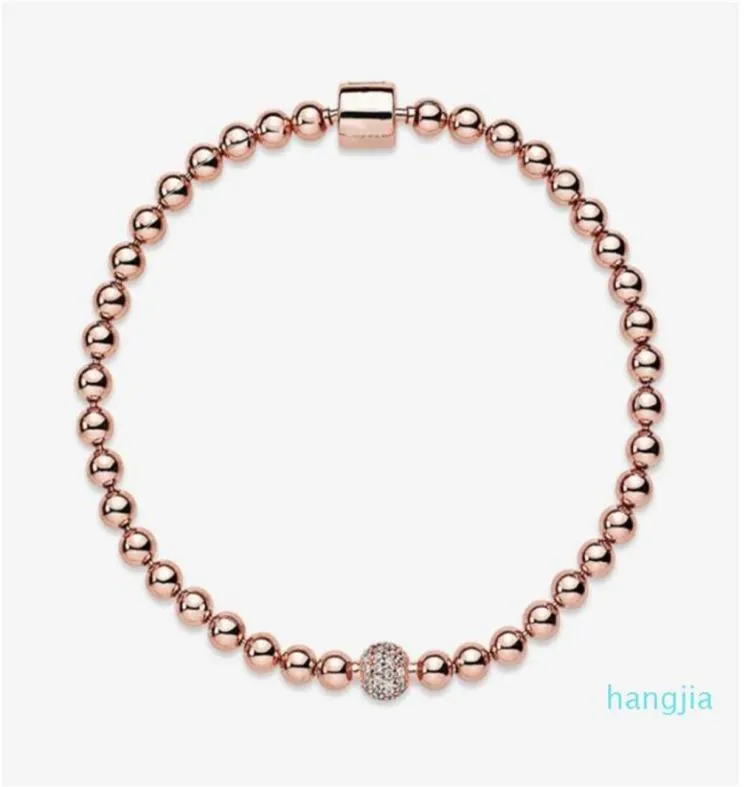 Beauul Women's Beads Pave 18k Rose Bracet Summer Jewelry for 925 Sterling Silver Hand Chain Beaded Braceted with ori2466713