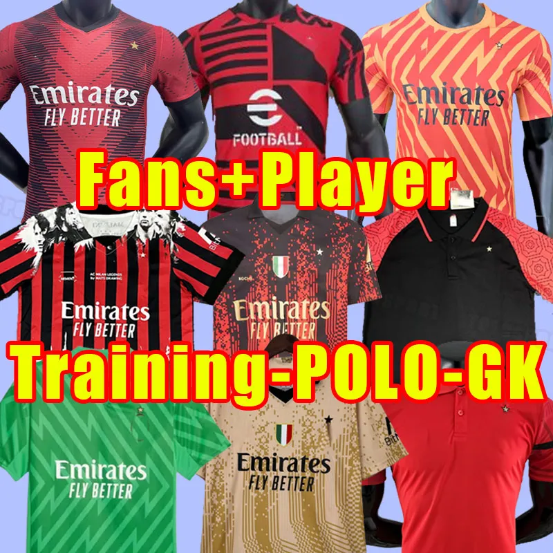 23 24 Soccer jerseys 2023 TOMORI GIROUD IBRAHIMOVIC DE KETELAERE 2024 TONALI theo brahim football shirt Fans Player version Training POLO goalkeeper milan