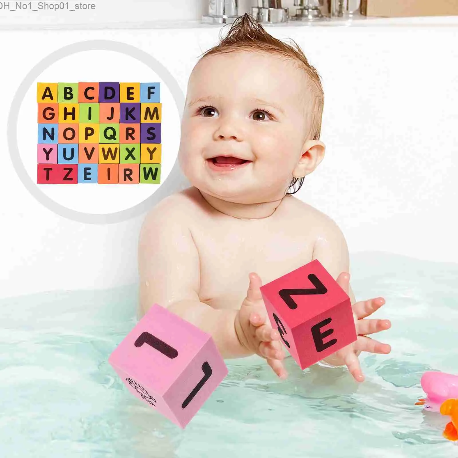 Bath Toys Children's Bath Toys Letter Learning Education Alfabet Tidiga badskum Brev Large Shower Q231212