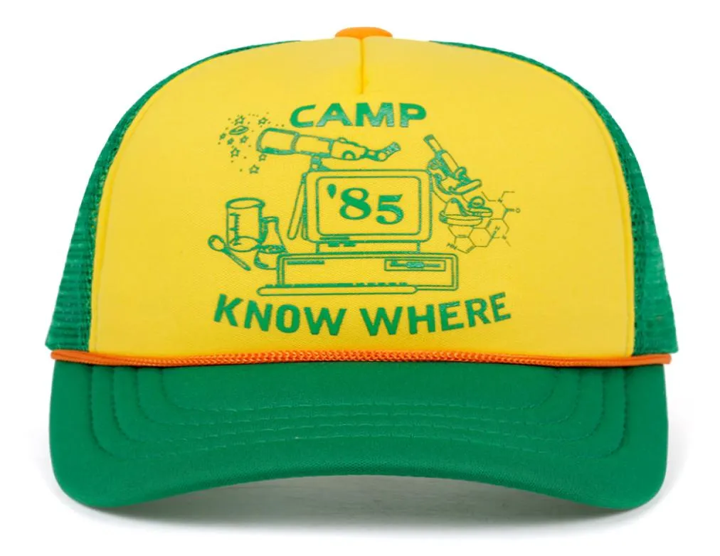 Dustin 2019 Stranger Hat Things Retro Mesh Trucker Cap Yellow Green 85 Vet Var justerbar Cap -present Halloween3853233