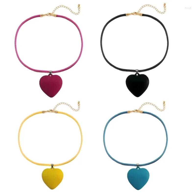 Collares colgantes 4 paquetes de cadena corazón de joyería de cuello grande