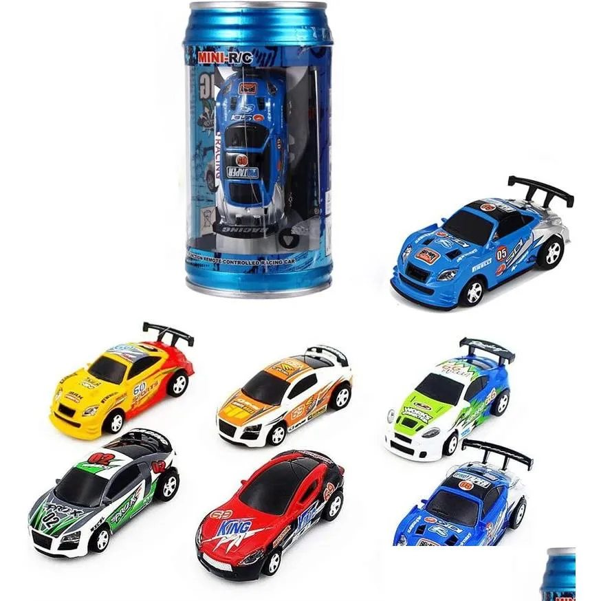 Electric/RC Car Electric Mini RC Creative Coke Can Pocket Racing med LED -lampor Micro Sensor Cell Phone Remote Control 3 -lägen Gift DHzer