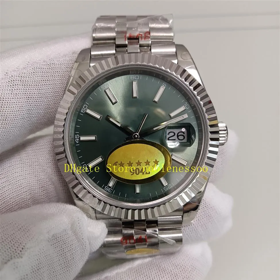 17 kleuren 41 mm 904L staal automatisch horloge heren groene wijzerplaat saffierglas gecanneleerde bezel V12 roestvrijstalen armband mechanisch Cal 32217M