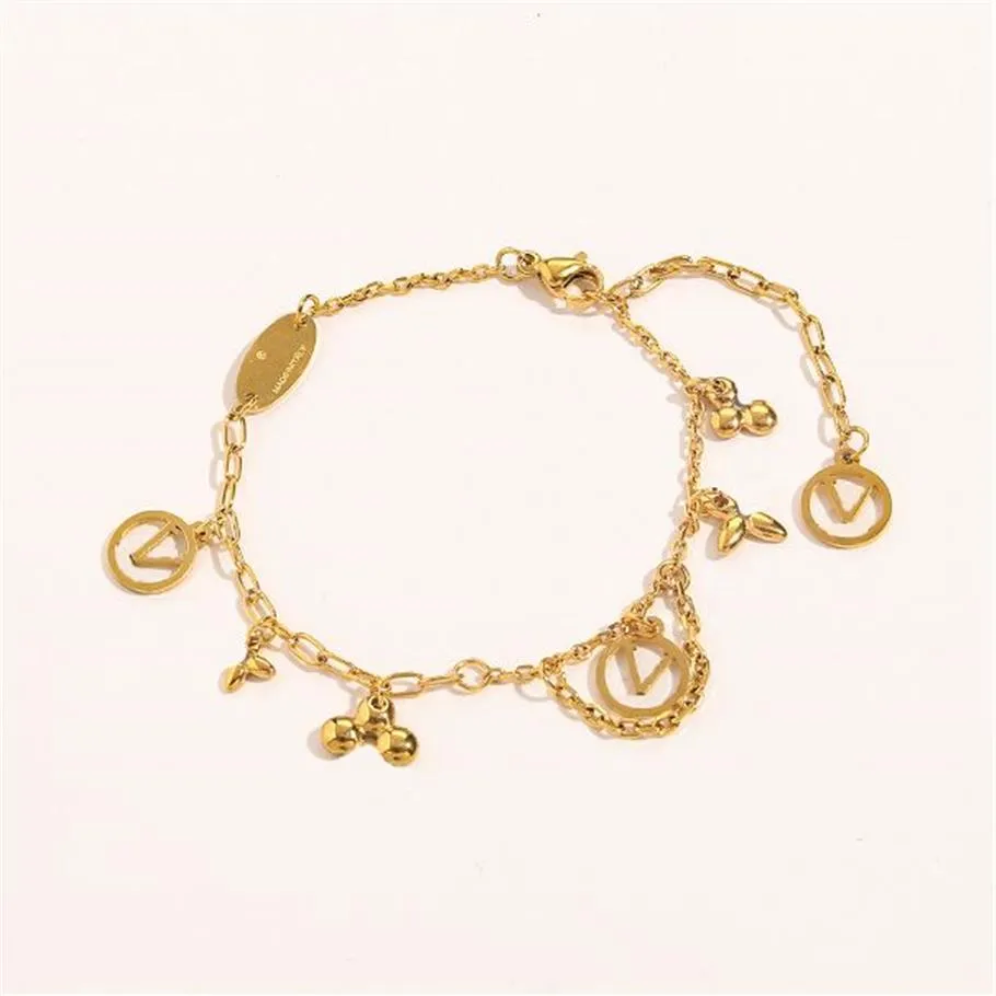 Pulseiras Mulheres Bangle Moda Classic18K Banhado A Ouro Aço Inoxidável Amor Presente Pulseira Cuff Chain Designer Jóias Adjustab288a