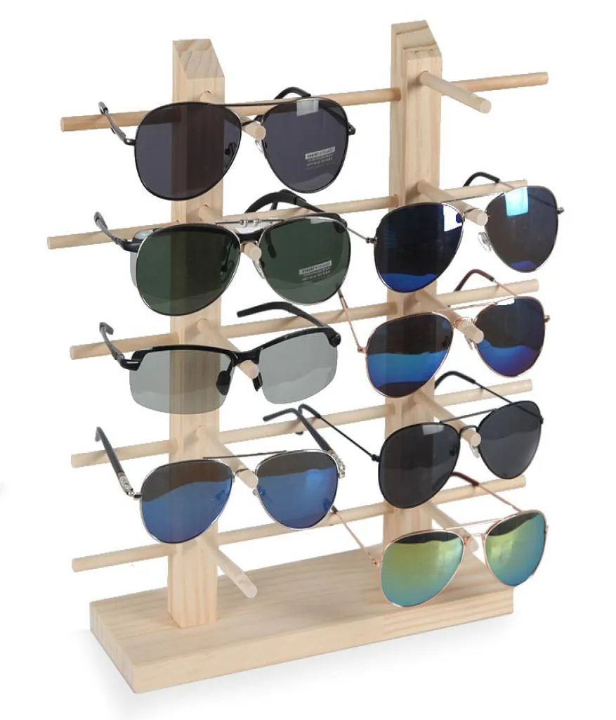 Présentoir de lunettes de soleil en bois haut de gamme, 2 pièces, 6 pièces, 10 pièces, support de rangement pour lunettes, accessoires d'affichage de vitrine, support de lunettes de soleil 8043995