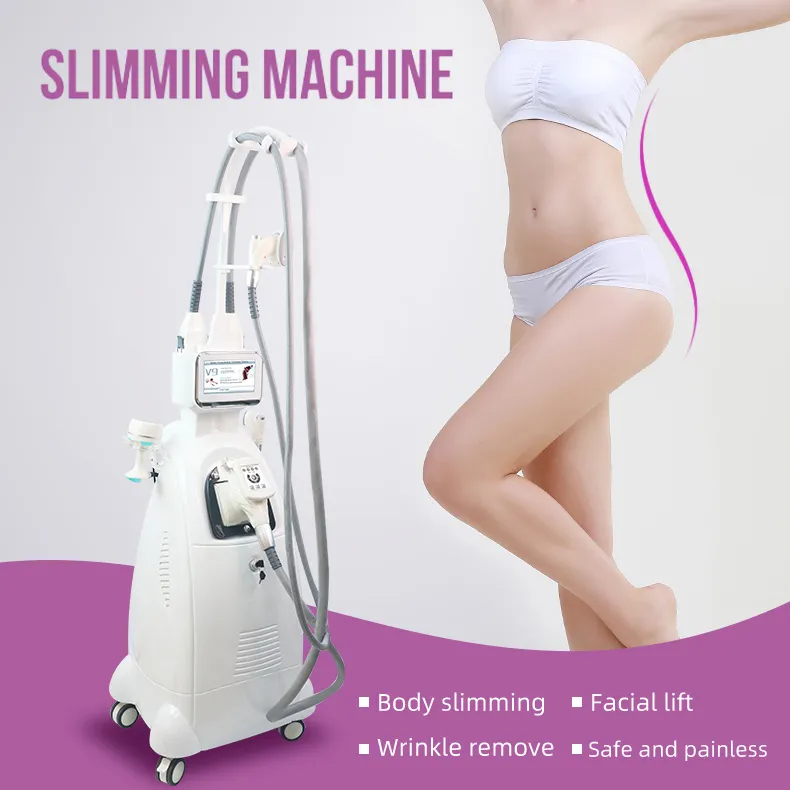 Standing Version V9 Skin Beauty Fat Burning Liposuction Machine 40Khz Cavitation + Vacuum + RF Body Massage 4 in 1 Anti-wrinkle Skin Smooth Center