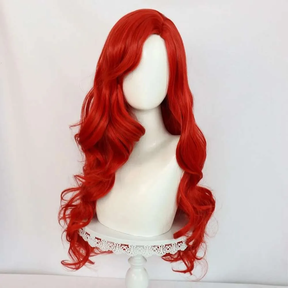 Body Lucky Girl Ruby Gillman Cosply 26 Inch Red Long Curly Synthetic Anime Halloween Wig