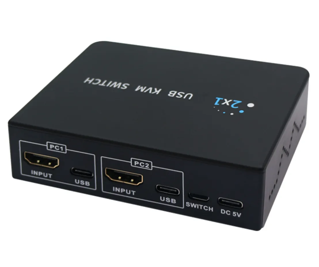 2 Port HDMI KVM Switch 2 in 1 out 4K 30Hz HDMI USB Switcher 2x1 KVM Switch für die Tastatur und Maus Monitor für PC Laptop teilen