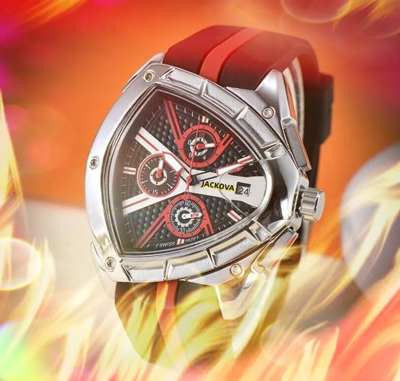 Popolare orologio premium da uomo completamente funzionale nero rosso gomma business quarzo-batteria orologio sportivo auto da corsa braccialetto hip hop business orologio da polso montre de luxe