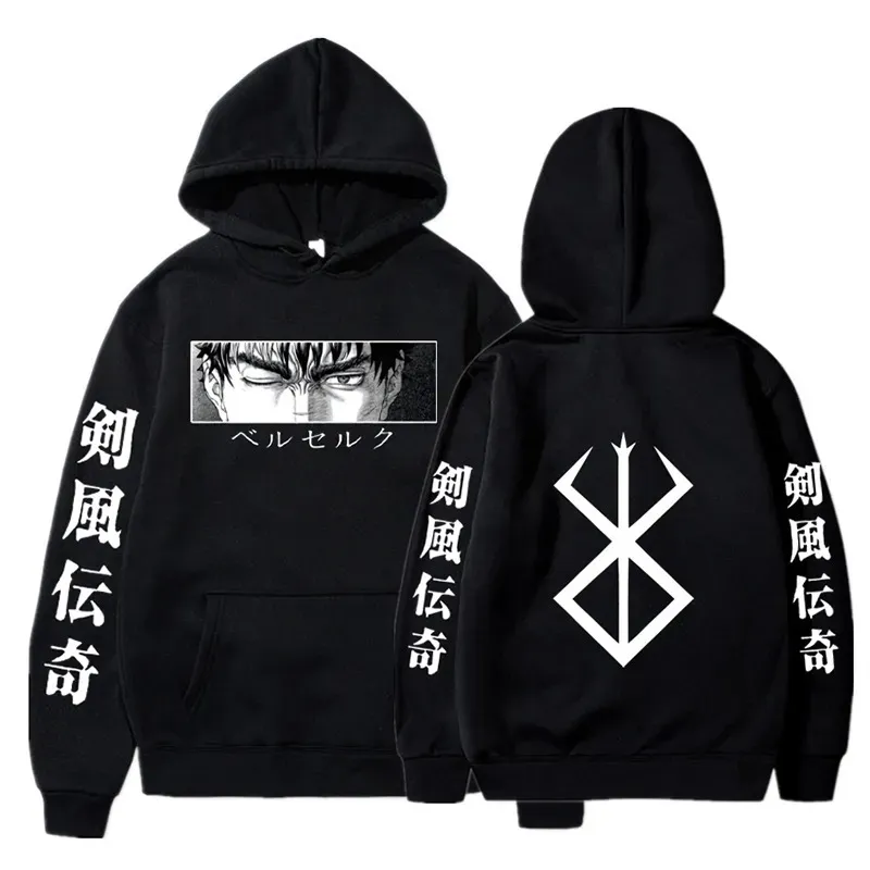 Men's Hoodies Sweatshirts Japan Anime Berserk Hoodies Autumn Winter Long Sleeve Unisex Harajuku Pullovers Streetwear Manga Graphic Y2k Clothes Sweatshirt 231212