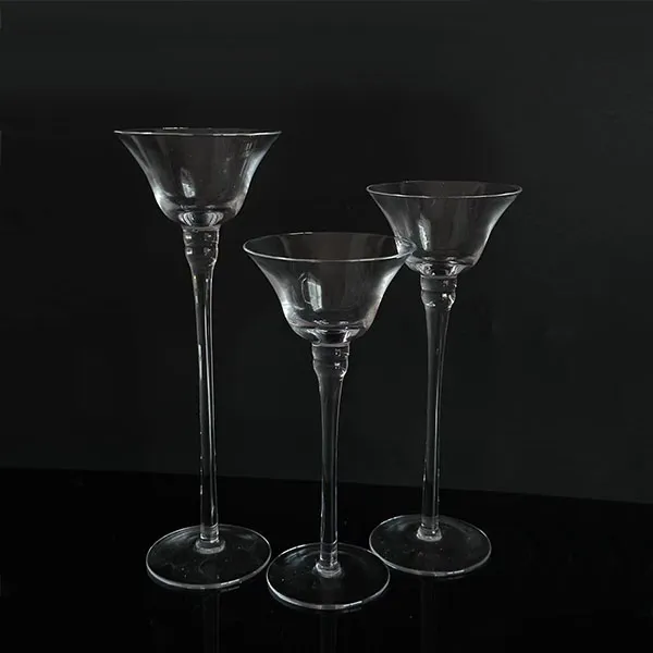 3 datorer Ljusstake Tealight Candle Holders, Tall Elegant Glass Stylish Design, Perfekt för bröllop, heminredning, fester, bordsinställningar gåvor