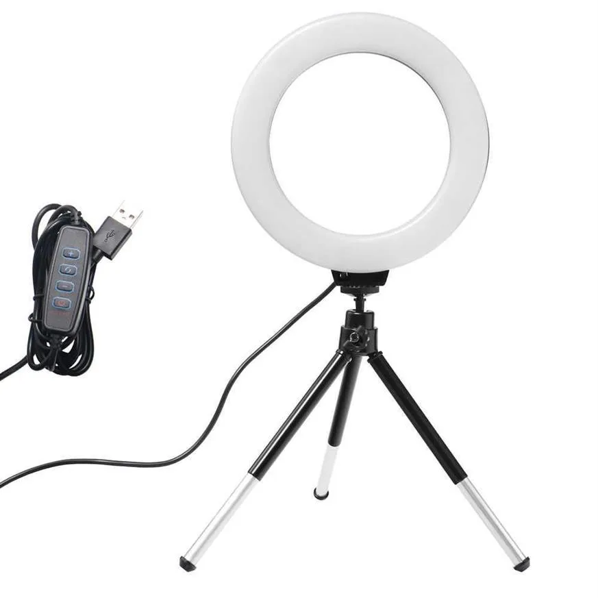 Anneau lumineux LED pour Selfie, 6 pouces, avec trépied, support pour téléphone, pour flux en direct, maquillage, vidéo, photographie, Studio267K