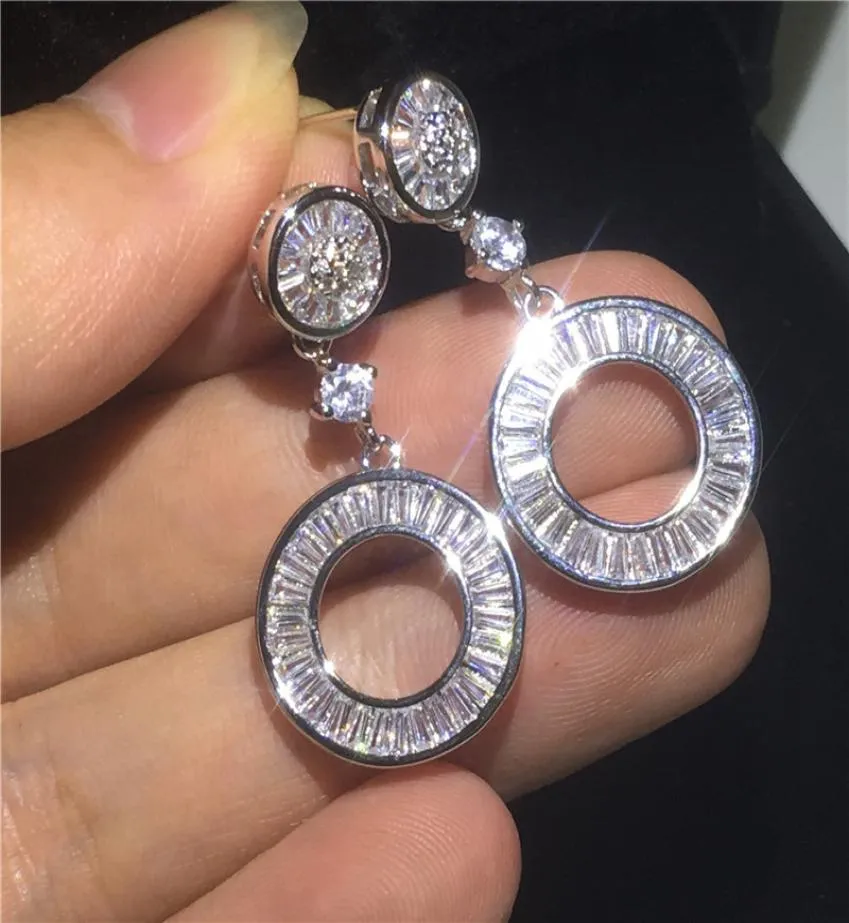 Vecalon 2018 Carriera Orecchini pendenti con diamanti in argento sterling 925 Orecchini pendenti per feste da sposa per le donne Gioielli da sposa Regalo9138442