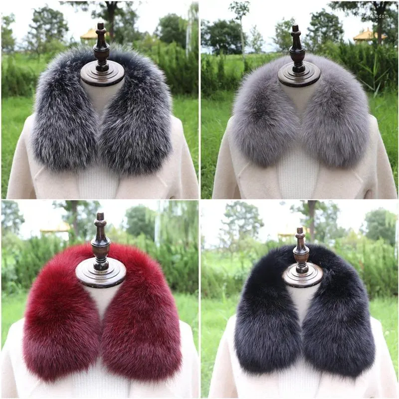 Scarves Fur Collar For Women Winter Real Scarf Luxury Soft Coats Hood Decor Natural Genuine Square Short Muffler