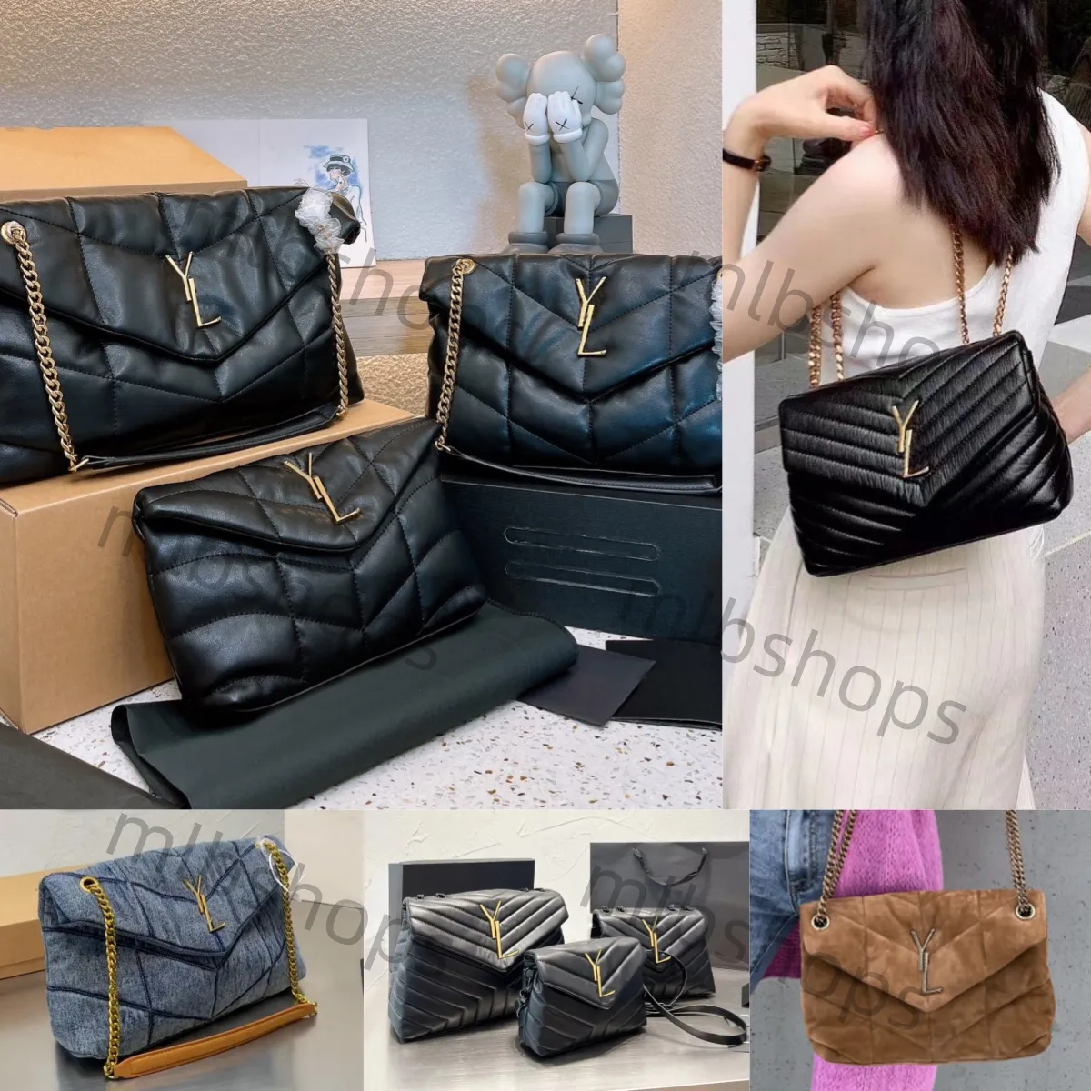 10A designer tas schouderportefeuilles hoge kwaliteit LouLou Puffer Y-vorm luxe handtas clutch lederen portemonnee keten cloud handtassen mode populaire tassen dhgate tas