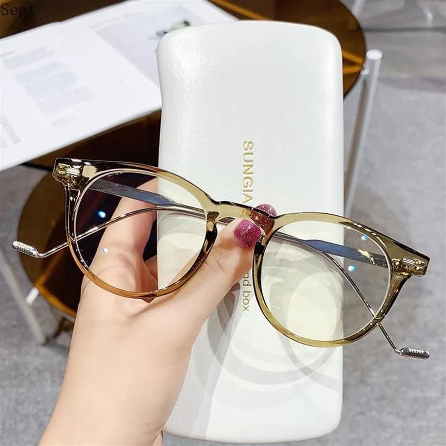 Sunglasses Retro Anti Blue Ray Computer Glasses Women Round Eye Glass Men Light Blocking Fashion Eyewear Optical Frames339F