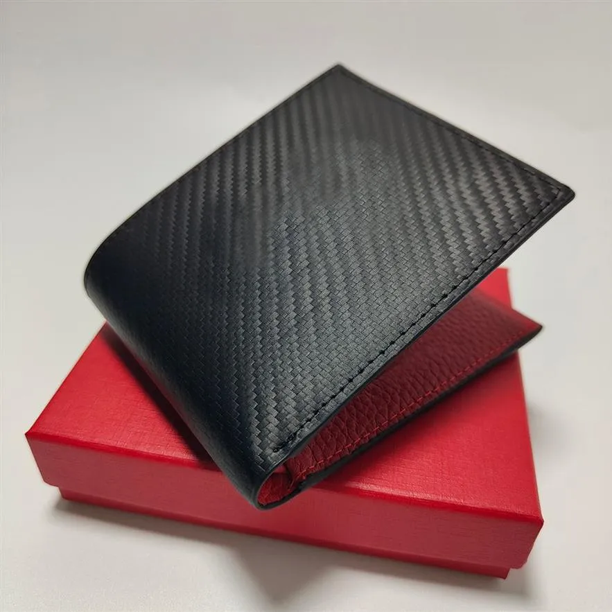 Fashion Man Red Wallet Thin Pocket Cardholder Portable Cash Holder Luxury Fold Coin Purse levereras med Box Designer Mini plånböcker247p