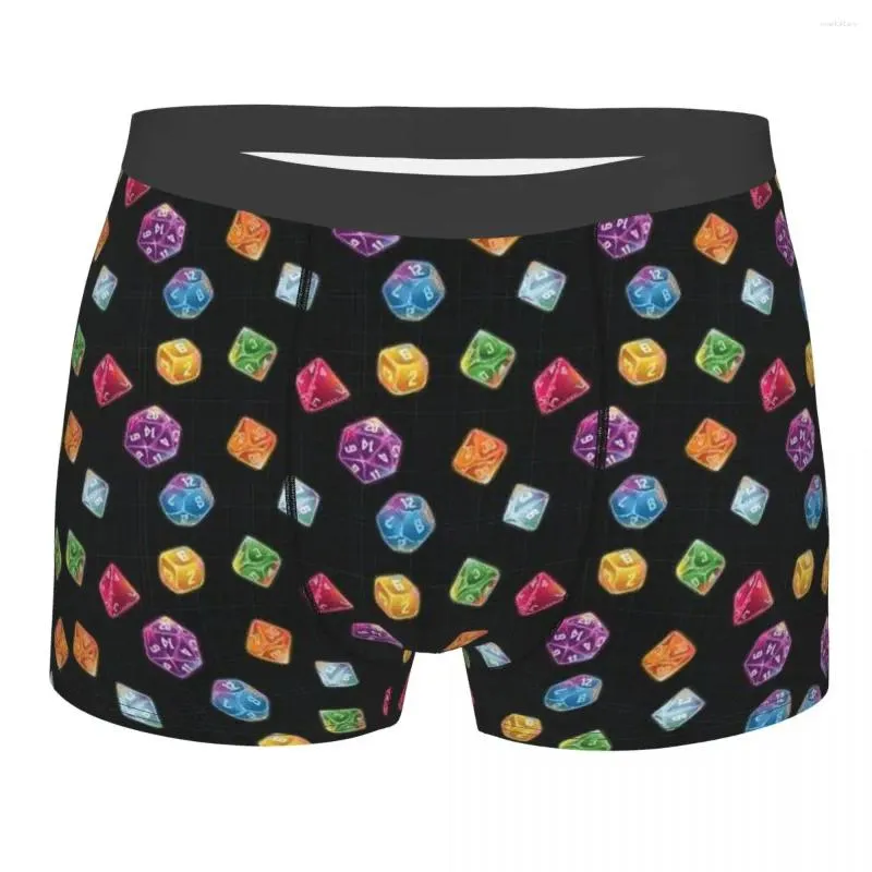 Mutande DnD Gioco da tavolo Arcobaleno colorato Mutandine di cotone Intimo uomo Comodi pantaloncini Boxer