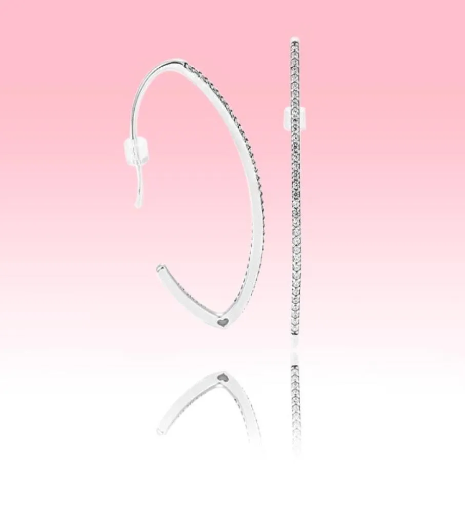 Simple CZ Diamond Ear Hook Earrings Women Party Jewelry with Original Box för 925 Sterling Silver Earring Sets9791681