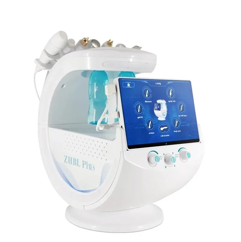 7 In 1 Professional Magic Mirror Skin Analyzer Ice Blue Hydra Aqua Peeling Skin Whitening Oxygen Jet Peel Dermabrasion Machine