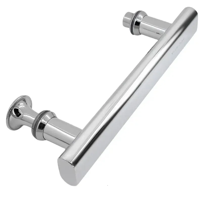 Serrature per porte in acciaio inossidabile 304 addensato con maniglia in vetro per bagno, WC PushPullShower 231212