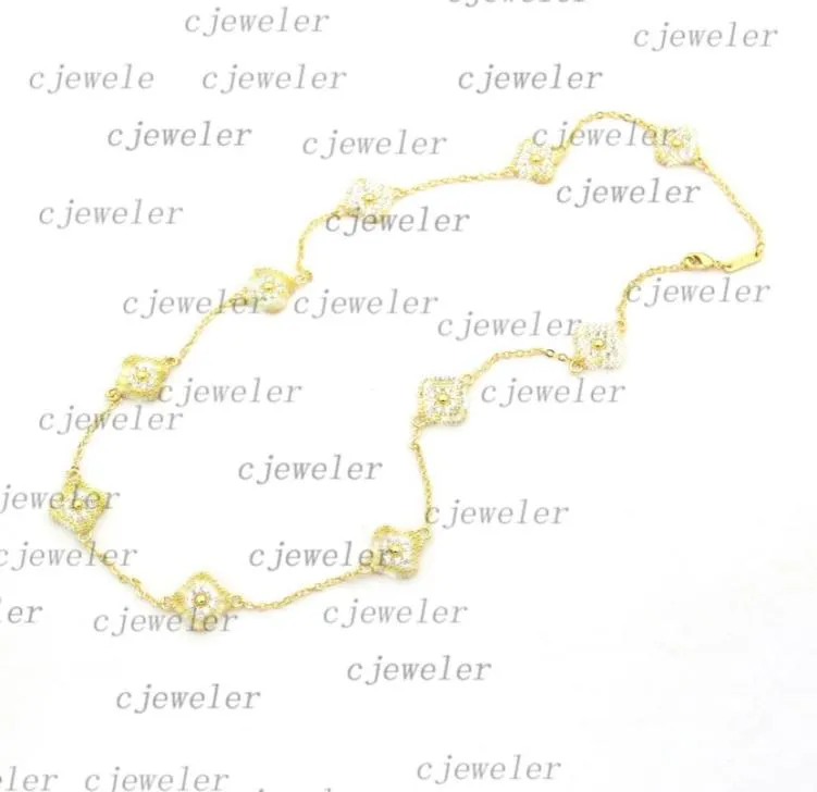 Fashion necklace Fourleaf Flower Elegant ten flower clover classic vc necklace for women jewelry pendant highquality 30 color gi5805122