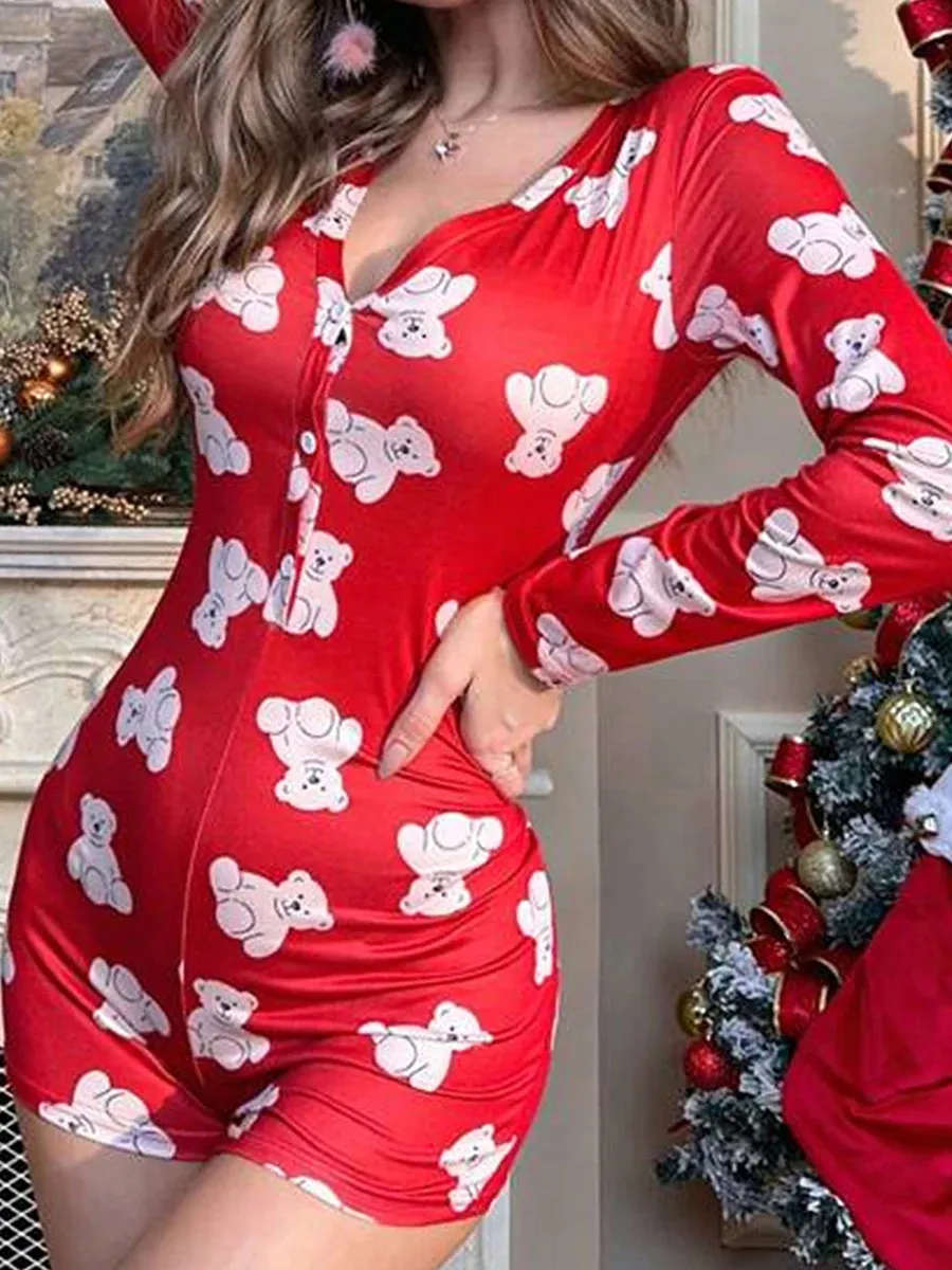 Women S Jumpsuits Romper Christmas Romper Pajamas Sexy Pjs Overall