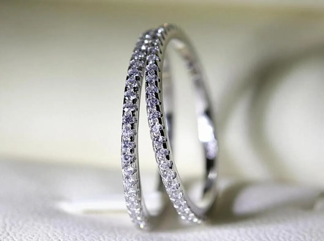 Victoria Wieck luksusowa biżuteria 925 srebrna srebrna pełna oszałamiająca biała szafir cZ Diamond Party Women Wedding zaręczyny Ring6184797