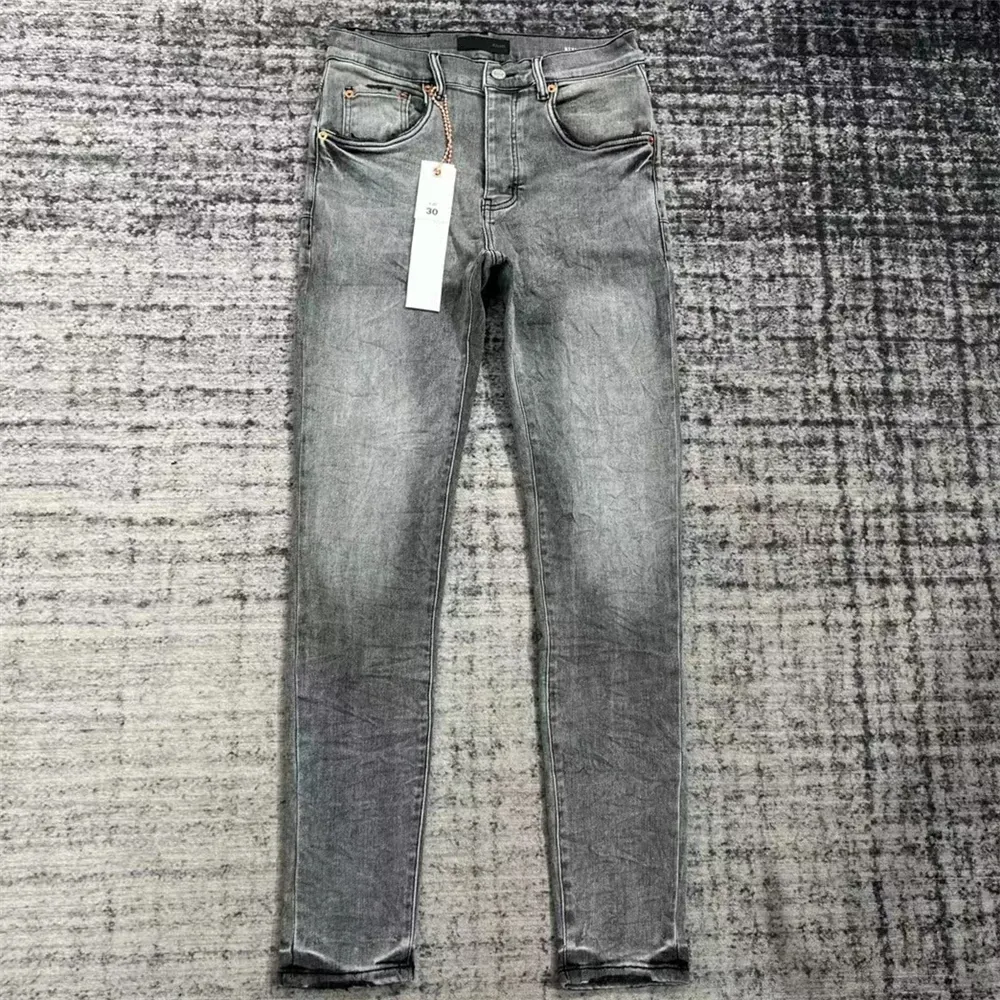 jeans viola da donna a vita alta per uomo jeans da uomo neri firmati tag designer pantaloni a gamba dritta slim a vita media pantaloni Jean Mans di lusso