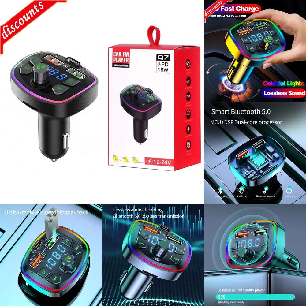 Transmetteur FM Bluetooth Pour Voiture USB 3.1A Type-C Chargeur Rapide