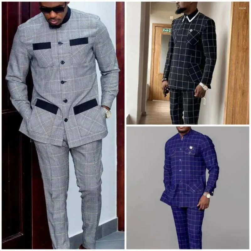 Męskie garnitury pełne spodni zestawy do ubierania się eleganckie ubrania w paski w paski garnitur ślubny dla mężczyzn luksusowy projektant Blazer w 2PC Casual High Quality Coat