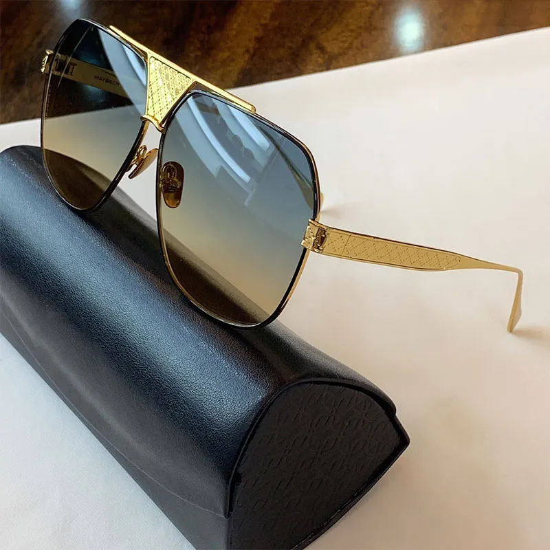 Lyxdesigner Mens Brand Domaren Solglasögon Ny fyrkantig champagne guldram pilot mode solglasögon UV400 med lådor domare för män kvinnor