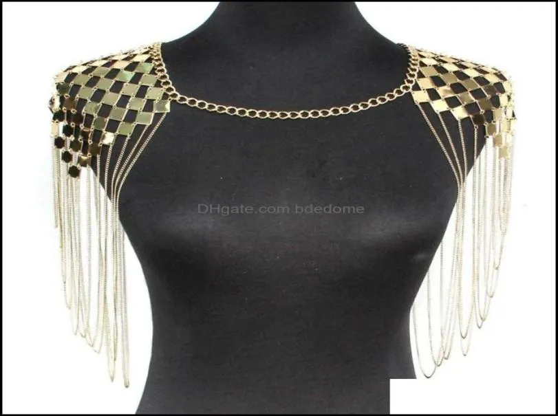 Cadenas Collares Colgantes Joyería Punk Metal Declaración Mujer Collar Shoder Cadena larga Accesorios para el cuerpo sexy Ukmoc294F Drop Deliver4444703