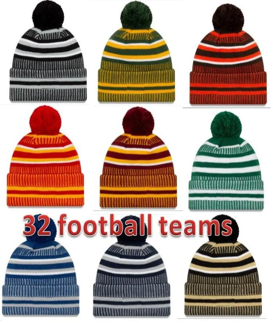 Hoedenfabriek direct Nieuwe collectie Zijlijnmutsen Hoeden American Football 32 teams Sport winter zijlijn gebreide mutsen Muts Gebreid8358671