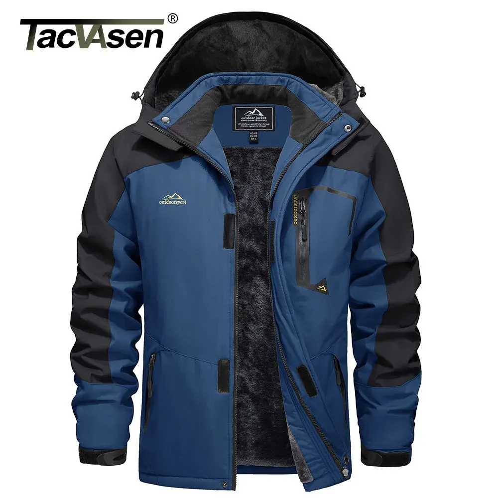 Mens Down Parkas Tacvasen Wool vandringjacka Män vattentät skidjacka avtagbar huva Jacka Raincoat Parka Winter Jacket 231213